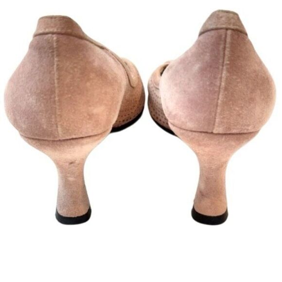 Stuart Weitzman Perforated Suede Heels in Pink Rose Nuinvited 6 - Picture 6 of 16